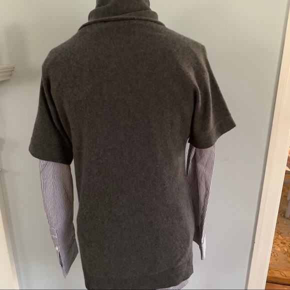 DemyLee Cashmere cowl neck sweater gray RARE! Pullover style short sleeve /vest - Picture 6 of 8